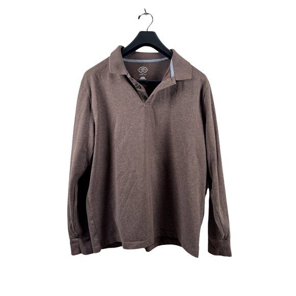 St. John's Bay Other - St John's Bay Legacy Polo Shirt Mens L Brown Long Sleeve Casual
